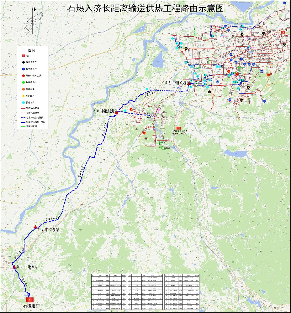 石熱入濟大溫差長距離輸送DN1600-1400供熱系統(tǒng)設計 (長輸管網）